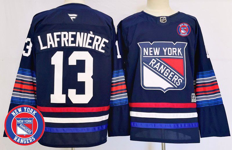 Men New York Rangers #13 Lafreniere Blue Fanatics 2025 NHL Jersey style 8->new york rangers->NHL Jersey